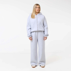 Ensemble de survêtement d'hiver pour femme 100 % coton à capuche, coupe longue, imprimé délavé, décontracté, coupe ample - Product Image 2