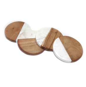 Excellent Quality Acacia Wood <b>Marble</b> <b>Coasters</b> Custom Size Tableware Table Decor Mats Wood <b>Coaster</b> Best Price - Product Image 1