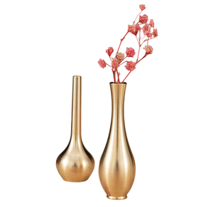 Ensemble de vases de table modernes en métal doré, forme ronde, pour présentation florale, pot à fleurs, best-seller - Product Image 1