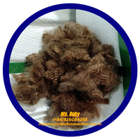 Vente en gros de fibres creuses siliconées en polyester vierge brun Vikohasan certifiées 7D HS et GRS recyclées, pour rembourrage de jouets et filage de béton