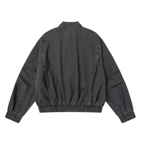 Veste en toile délavée rétro pour homme, matériaux de qualité supérieure, style streetwear, design printanier, vêtement de travail, col montant