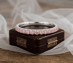 Anillos de Moda de Acero Inoxidable con 12 Piedras de Nacimiento, Zafiros Rosas Eternos, Circonita Cúbica Dorada y Diamantes, Regalo de Cumpleaños - Product Image 3
