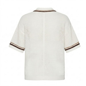 Knitted Striped Men's <b>Shirts</b> With Needle Detection Breathable New Arrival Men Summer Wear Knitted <b>Shirts</b> - Product Image 4