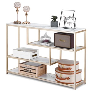 Mesa Consola Moderna de Acero Estilo Rústico con Detalles Rústicos, Base de Patas, para Entrada, Pasillo, Sala de Estar, Decoración Contemporánea para el Hogar, Almacenamiento para Hotel - Product Image 3