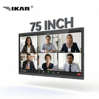 Tableau interactif intelligent 4K IFPD 75 pouces avec 16 Go de RAM, 256 Go de ROM, Android 15 OS, écran tactile 40 points, caméra de suivi de personne IA et Windows 11