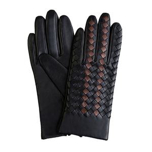 ถุงมือหนังแพะแท้แบบคลาสสิกสำหรับผู้หญิงถุงมือแต่งขับรถสีตัดกันทำด้วยมือสำหรับฤดูหนาวสำหรับใช้งานกลางแจ้งทุกวัน - Product Image 1