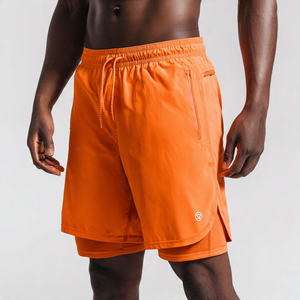 Shorts de sport double couche OEM pour femmes, shorts athlétiques 2 en 1 personnalisés avec cordon de serrage à la taille, shorts de course double couche pour hommes - Product Image 6