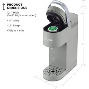 Machine à café à dosettes K-Cup Studio Gray, pour une portion individuelle, capacité de 6 à 12 oz, rangement du cordon pour les petits espaces - Product Image 1