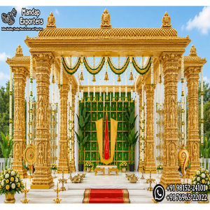 Mandap tradicional estilo templo para la grandiosa celebración de bodas en el sur de la India, Mandap Tirupati Balaji para bodas hindúes tradicionales - Product Image 1