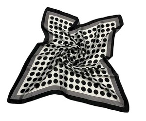 Pañuelo cuadrado con estampado de lunares negros, sensación satinada, muy suave, pañuelo para la cabeza para hombre y mujer - Product Image 4