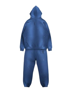 Ensemble de survêtement vintage pour homme en molleton de coton, coupe ample, couleur unie, respirant, avec cordon de serrage, pull chaud pour l'hiver - Product Image 5