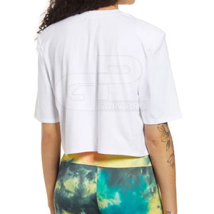 T-shirt court et ample de style urbain pour femme, en tissu doux, coupe décontractée, pour un look streetwear décontracté. - Product Image 3