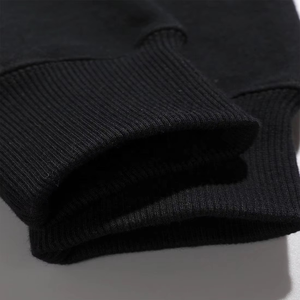 Sudadera con Capucha Negra para Hombre, Talla Grande, de Algodón French Terry, con Estampado de Llamas Azules, Estilo Casual Urbano - Product Image 5