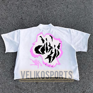 Camiseta de gran tamaño de ropa de calle de algodón, camiseta de peso pesado con serigrafía de alta calidad hecha a medida para hombres, estilo holgado - Product Image 2