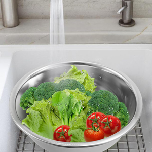 Stainless <b>Steel</b> <b>Bowl</b> Round Kitchen Food Serving Dish Reusable Metal Mixing <b>Bowl</b> Household Tableware Restaurant Catering Cookware - Product Image 2