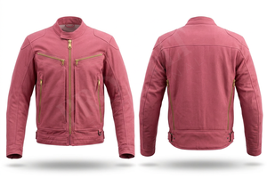 เสื้อแจ็คเก็ตมอเตอร์ไซค์ผ้าฝ้าย 100% ดีไซน์ทันสมัย พร้อมซิปสีทอง วัสดุผ้าแคนวาสทนทาน เสื้อผ้าลำลองเพื่อความปลอดภัยสำหรับขี่มอเตอร์ไซค์ - Product Image 4