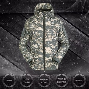 <b>Camo</b> Softshell <b>Jacket</b> <b>Men</b> Fleece Lined Waterproof Windproof Hooded Outdoor Hiking Hunting Coat Digital <b>Camo</b> Grey - Product Image 5