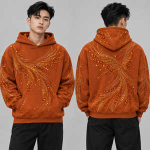 Sweat-shirts à capuche en strass personnalisés, vêtements streetwear scintillants, vente en gros, designs personnalisés, sweats à capuche pour un style quotidien - Product Image 2