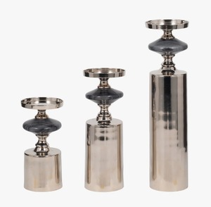 Elegant Stainless Steel Candle Stand Set With <b>Crystal</b> Accents For Home Decoration At <b>Cheap</b> Price - Product Image 2