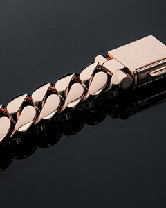 สร้อยข้อมือคิวบันลิงค์ประดับเพชรโมอิสซาไนต์ไร้สีขนาด 18 มม. ทำจากเงินแท้ 925  งานฮิปฮอป ผลิตจากอินเดีย - Product Image 3