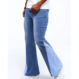 Jeans de mezclilla personalizados para hombre, pantalones casuales de corte recto y ajustado, jeans elásticos para hombre con cierre de cremallera, jeans acampanados. - Product Image 5