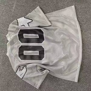 Custom Streetwear Mesh Football Jersey Oversized <b>Hip</b> Hop Unisex V-Neck Graphic Sublimated Print Athletic Tops Anti-Bacterial - Product Image 2