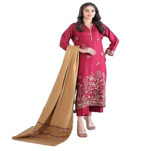 Tenues Punjabi pour femmes, prêtes à porter au quotidien, style pakistanais et indien, brodées, ethniques, modernes, entièrement cousues, en viscose, de la fabrique Tawakkal - Product Image 1