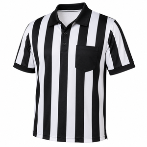 Custom Referee American Football Polo Shirt Solid Color Dry Fit Team Apparel 100% <b>Polyester</b> Short Sleeve Court Match Official - Product Image 1