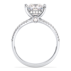 REYES Anillos de boda exquisitos con corte princesa de 2,52 quilates para mujer, joyería fina chapada en oro blanco de Plata de Ley 925 - Product Image 6