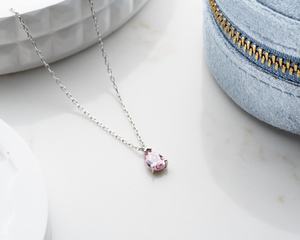 Light <b>Amethyst</b> Pendant February Birthstone Pear Cut Purple Gemstone 925 Sterling Silver 14K Gold Plated Gift - Product Image 1
