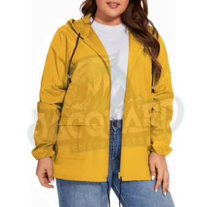 Chaqueta Cortavientos Ajustada para Mujer, Resistente al Agua, Ligera, con Capucha, para Correr, Gimnasio y Uso Diario - Product Image 1