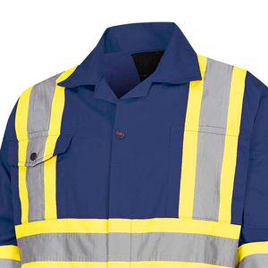 Custom Hi-Vis Construction Suit Men's Electrician Workwear Reflective <b>Overall</b> Coverall with Custom Logo Hi-Vis Working Uniform - Product Image 6