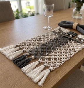 Beautiful Macrame Placemats for <b>Dinner</b> Plates Plant Pots Table Cover Boho Dining Table Decor and Home Styling From India - Product Image 1