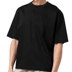 เสื้อยืดทรงบ็อกซี่โอเวอร์ไซส์ผ้าคอตตอน 100% หนัก สำหรับผู้ชาย พร้อมรับสกรีนและปัก OEM/ODM ขายส่ง 180 กรัม - Product Image 5