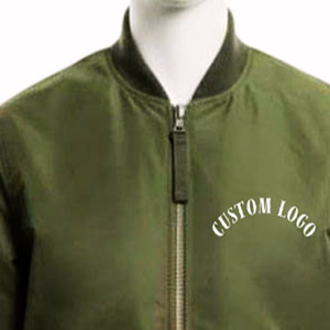 เสื้อแจ็คเก็ตบอมเบอร์ผู้ชายแบบมีซิป คอตั้ง กันลม ระบายอากาศได้ดี สำหรับฤดูหนาว สไตล์ลำลอง  ผ้าไนลอน/โพลีเอสเตอร์  พร้อมโลโก้ด้านหน้าแบบสั่งทำพิเศษ - Product Image 2