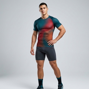 Custom Front Logo Sporty Half Sleeve <b>Compression</b> <b>Shirt</b> <b>for</b> <b>Men</b> Sports Training Gym Workout Quick Dry Athletic Performance - Product Image 1