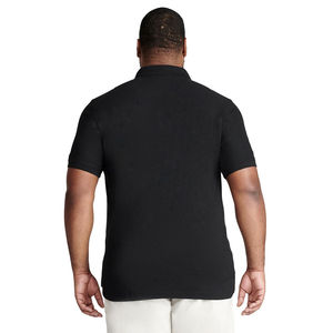Polo homme grande taille noir à manches courtes en mélange de coton doux, décontracté, pour l'été, coupe confortable - Product Image 4