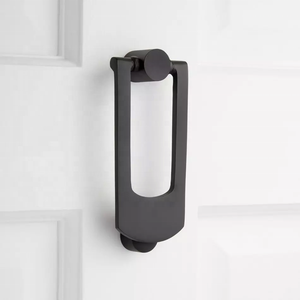 Solid Brass <b>Door</b> Knocker With <b>Matte</b> <b>Black</b> Finish Elegant Front <b>Door</b> Hardware For Home With Durable Build And Modern Design - Product Image 1