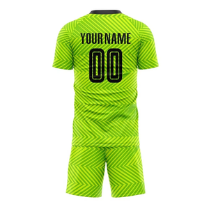 Uniforme de Fútbol Verde de Alta Calidad para Adultos, Cuello Redondo, Manga Corta, Tela de Poliéster, Logotipo Personalizado, Ropa Deportiva para Equipo, Entrenamiento y Juego - Product Image 3