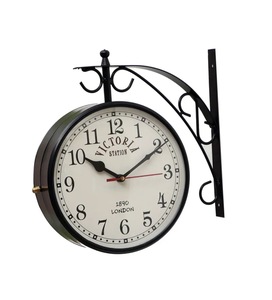 Horloge murale vintage Victoria Station 1890 Londres, mouvement à quartz, métal, style traditionnel, décorative - Product Image 4
