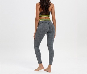 Wholesale New Style Women High Waist Full Length Breathable Seamless Spandex/Nylon Yoga <b>Leggings</b> Back V <b>Shape</b> for Gym Fitness - Product Image 5