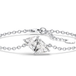 Pulsera REYES Personalizada con Moissanita de Corte Trillón de 2.5 Quilates, Cierre de Langosta, Cadena de Plata de Ley 925, Regalo de Cumpleaños, Joyería Fina - Product Image 4