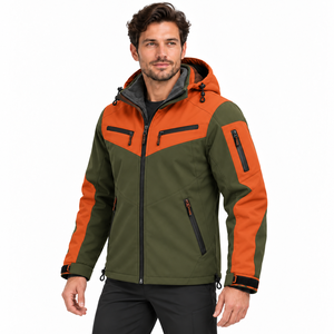 Chaqueta de Invierno Personalizada para Hombre, con Bloques de Color, Cálida, Impermeable, Cortavientos, con Forro Polar y Capucha, para Senderismo - Product Image 4