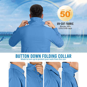 Camisa de senderismo para hombre, transpirable, impermeable, para pesca, con botones, de secado rápido, estilo safari, para actividades al aire libre. - Product Image 4