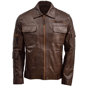 Chaqueta de Motociclista de Cuero Genuino para Hombre, Estilo Vintage, con Cierre Frontal, Abrigo Informal de Moda para Invierno - Product Image 1