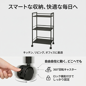 Metal Standing Type Double Tier Kitchen Trolley Bar <b>Cart</b> with Storage Holders & Racks - Product Image 3