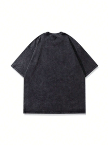 Camiseta de Manga Corta para Hombre, Estilo Vintage, Lavada con Ácido, Transpirable, 100% Algodón Suave, Hecha en Pakistán, Ropa Deportiva de Moda - Product Image 2