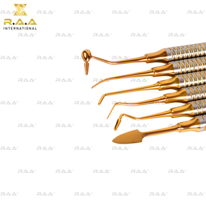 Juego de Instrumentos de Relleno Compuesto Recubiertos de Oro, 6 Piezas, Acero Inoxidable RAA-401 Clase I, Certificado CE, Calidad Premium - Product Image 2