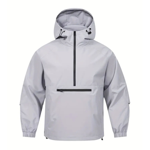 Men's Waterproof Anorak Windbreaker Half-Zip <b>Pullover</b> Hooded <b>Jacket</b> Outdoor Hiking <b>Rain</b> Coat OEM Wholesale - Product Image 4