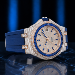 Reloj Cronógrafo Analógico Mecánico ETA de Acero Inoxidable, Diseño Personalizado, Estilo Antiguo, de Lujo, con Diamantes Moissanite de OM GEMS para Hombre - Product Image 2